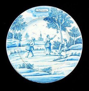 Assiette de Delft représentant le mois de septembre