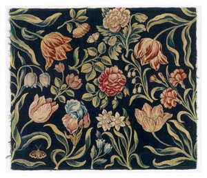 Paravent avec panneaux de tapisserie florale, fabriqué probablement en Hollande