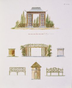 Décorations de jardin, de Magazine of Garden Gems, par G. van Laar, publié 1802