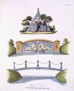 Décorations de jardin, de Magazine of Garden Gems par G. van Laar, publié en 1802