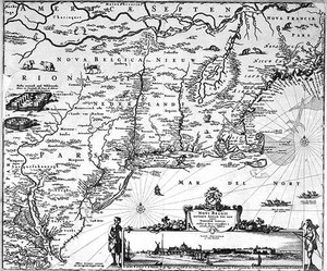 Carte de New Amsterdam, vers 1650