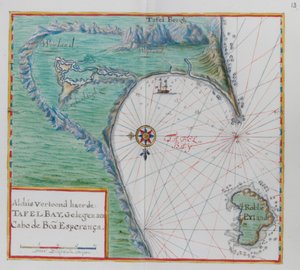 Carte du Cap de Bonne-Espérance. Baie de la Table, Afrique du Sud