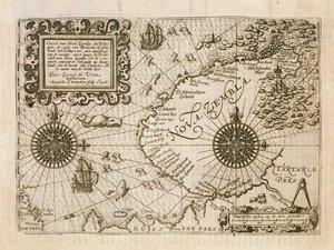Carte de la nouvelle découverte de Nova Zembla, illustration de Diarium Nauticum, par Gerrit de Veer, 1598