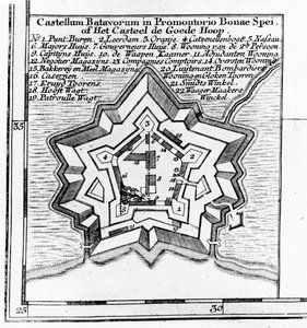 Plan du Château Batave, Cap de Bonne-Espérance vers 1803-1806