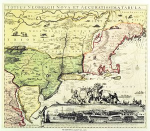 Carte Restitutio-Allardt de New Amsterdam, gravée et pub. par Carolus Allardt, 1673