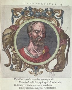 Théophraste (c.372-287 av. J.-C.), illustration de Veterum et Recentium Medicorum Philosophorumque Icones par Johannes Sambucus (1531-84), publiée par Plantin à Leyde en 1603 (gravure en couleur)