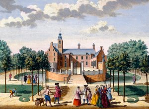Vue de la maison Adrichem, de Het Zeganpralent Kennemerlant par Hendrick de Leth et Matthias Brouerius Van Nidek, publié vers 1700-1730
