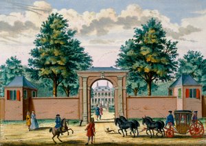 Vue de la maison Akredam, de Het Zeganpralent Kennemerlant par Hendrick de Leth et Matthias Brouerius Van Nidek, publié vers 1700-1730