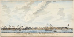 Vue de la ville de Paramaribo et du Fort Zeelandia, 1772 - Dutch School