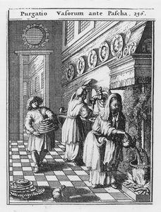 Lavage des ustensiles ménagers avant la Pâque (Purgatio Vasorum ante Pascha), illustration de 