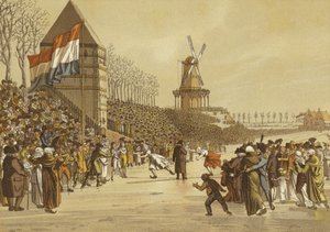 Courses de patinage féminin, Leeuwarden, Pays-Bas, 1805