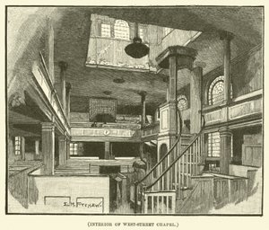Intérieur de la chapelle de West-Street (gravure) - E.H. Fitchew