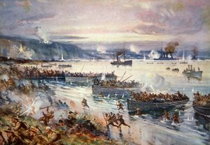 Le débarquement des Australiens à Gallipoli, avril 1915 - E.S. Hodgson