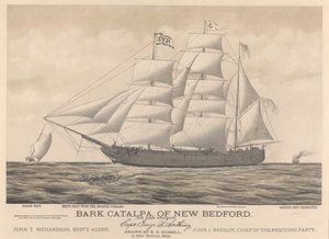 Bark Catalpa de New Bedford, bateau de police, bateau du navire et navire britannique Georgette - E. N. Russell