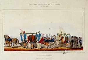 La danse des brasseurs et tonneliers pendant le cortège industriel à Strasbourg le 25/06/1840