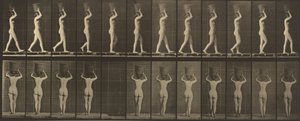 Numéro de planche 34. Marcher et porter un panier de 15 lb sur la tête, mains levées, 1887