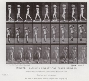 La figure humaine en mouvement : Athlète portant un rocher de soixante-quinze livres - Eadweard Muybridge