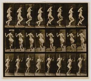 Femme ricochant sur un pied, extrait du livre Animal Locomotion - Eadweard Muybridge
