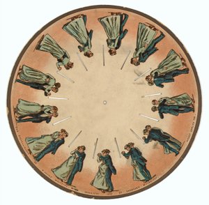Disque de zoopraxiscope montrant un couple valsant, 1893