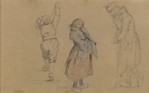 Trois figures néerlandaises, c.1852 - Eastman Johnson