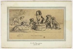 Le calumet de la paix (recto) ; Croquis de la rue du village (verso) - Ebenezer Newman Downard