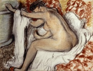 Après le bain, femme s