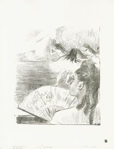 Au théâtre - Femme avec un éventail, c.1878-80 - Edgar Degas