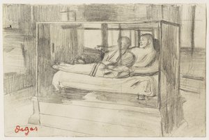 Au Louvre : Le Sarcophage étrusque, vers 1879 - Edgar Degas