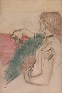 Au théâtre, femme avec un éventail, 1880 - Edgar Degas