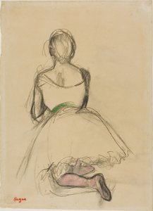 Danseuse agenouillée, vue de dos - Edgar Degas