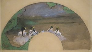 Éventail - Danseuses sur la scène" d