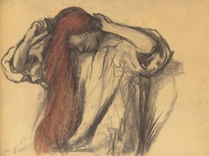 Femme se coiffant - Edgar Degas