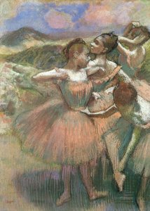 Quatre danseuses sur scène - Edgar Degas