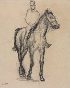 Cheval et cavalier, vers 1890 (craie noire)