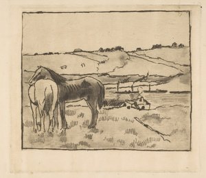 Chevaux dans le pré, 1891-92