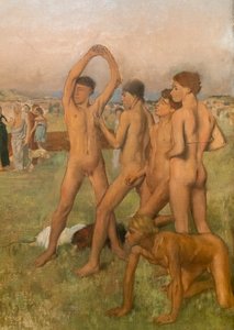 Petites filles spartiates provoquant des garçons (détail)