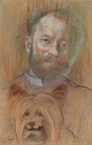 Ludovic Lepic tenant son chien, 1889 - Edgar Degas