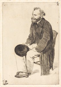 Manet assis, tourné à gauche
