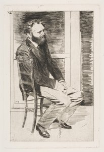 Manet assis, tourné vers la droite, 1864-65