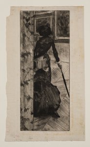 Mary Cassatt dans la galerie de peintures au Louvre - Edgar Degas
