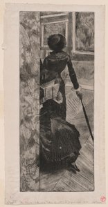 Mary Cassatt dans la Galerie des peintures du Louvre - Edgar Degas