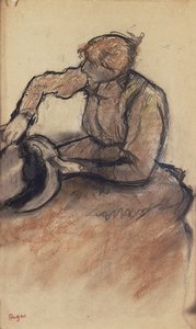 Modiste ajustant un chapeau - Edgar Degas