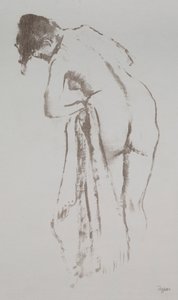 Femme nue avec serviette, debout - Edgar Degas