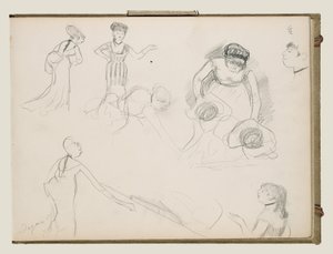 Esquisses de chanteurs de café - Edgar Degas