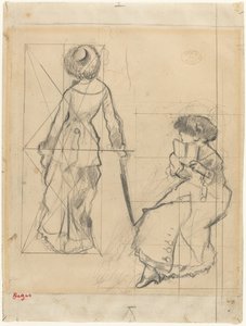 Étude pour Mary Cassatt au Louvre [recto], c. 1879 - Edgar Degas