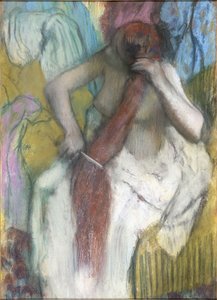 Femme se peignant les cheveux - Edgar Degas
