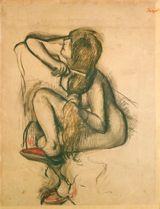 Femme se peignant les cheveux - Edgar Degas