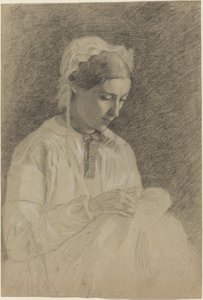 Femme brodant, 1855-1860 - Edgar Degas