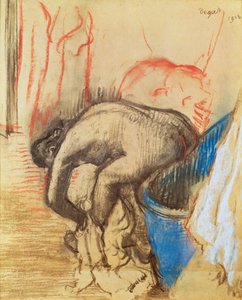 Femme séchant sa jambe gauche - Edgar Degas