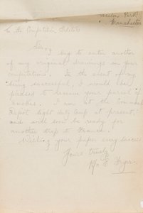 Lettre à un éditeur de concours de journal, 1917 - Edgar Fryer